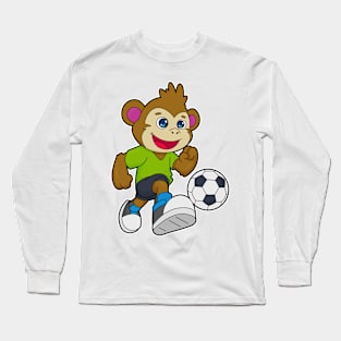 Monkey as Soccer player with Soccer Long Sleeve T-Shirt